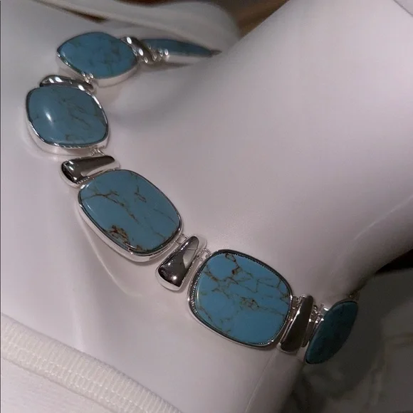 Lauren Ralph Lauren Silver Necklace with Blue Stones - Picture 7 of 11